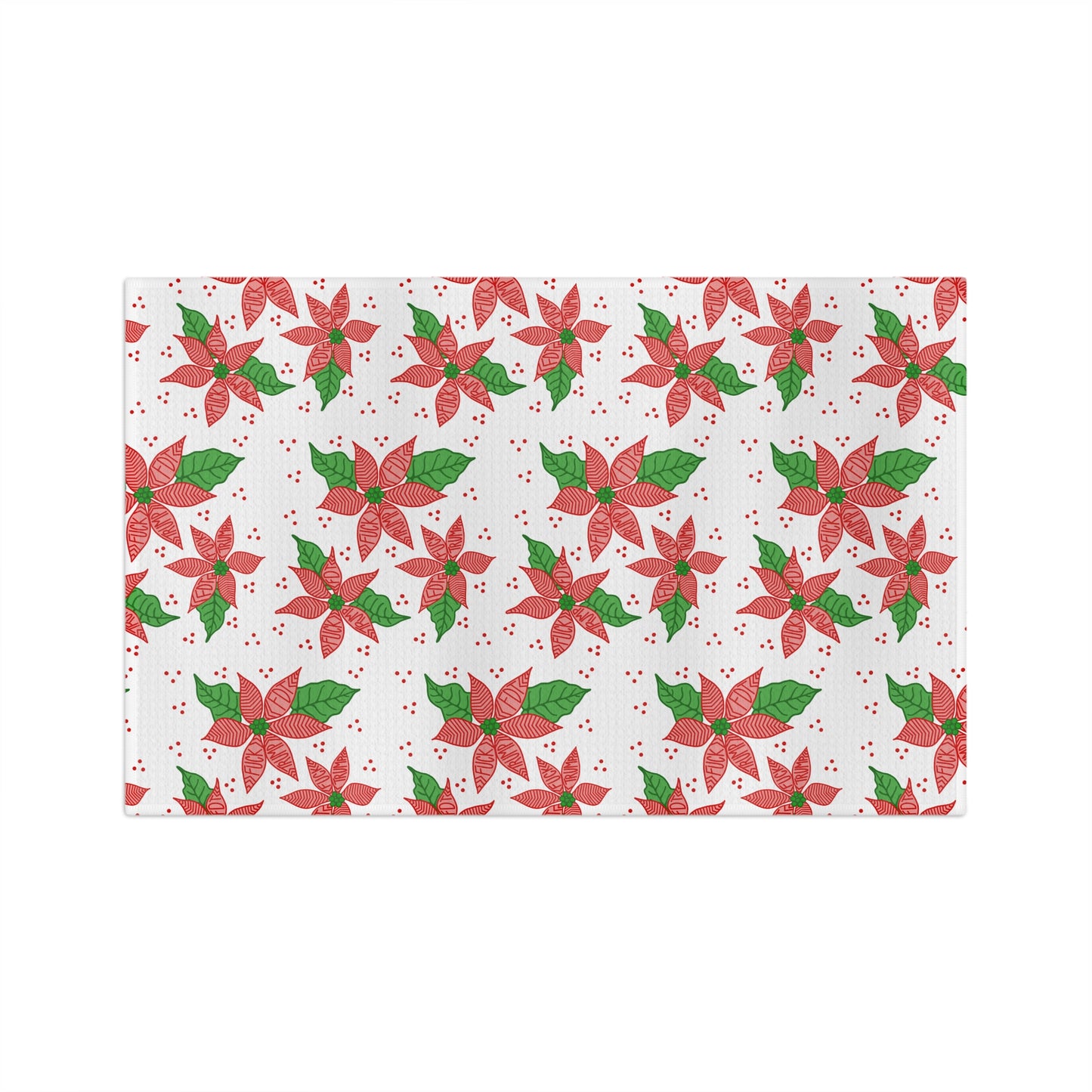 Poinsettia Microfiber Tea Towel FDT Holiday Floral Kitchen Towel