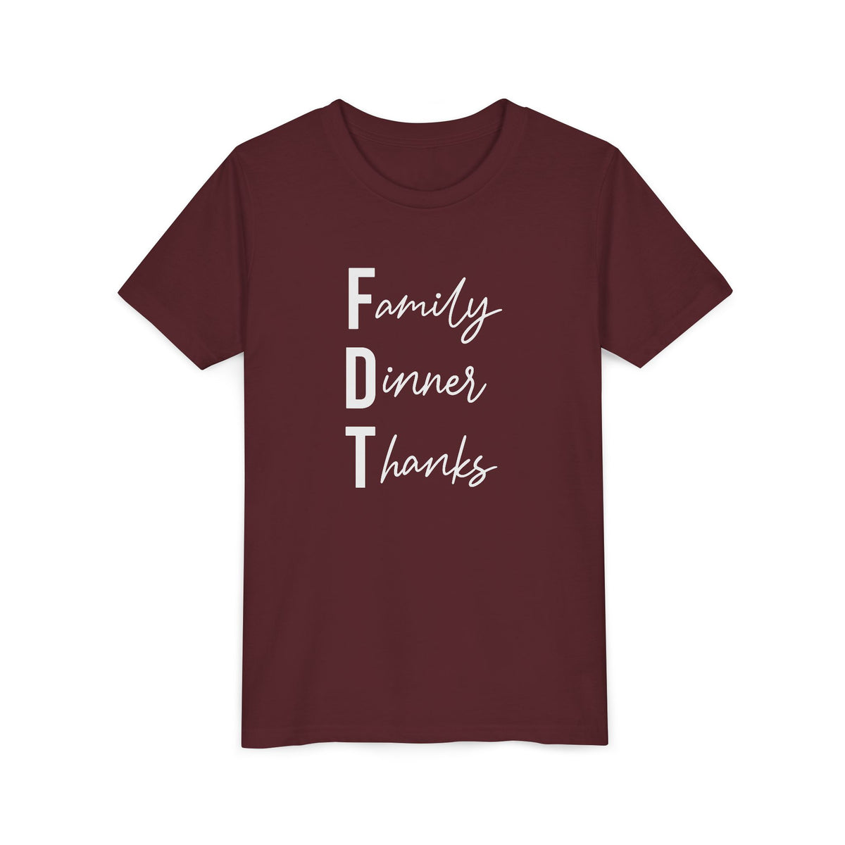 Youth Family Dinner Thanks Thanksgiving Tee FDT kids shirt