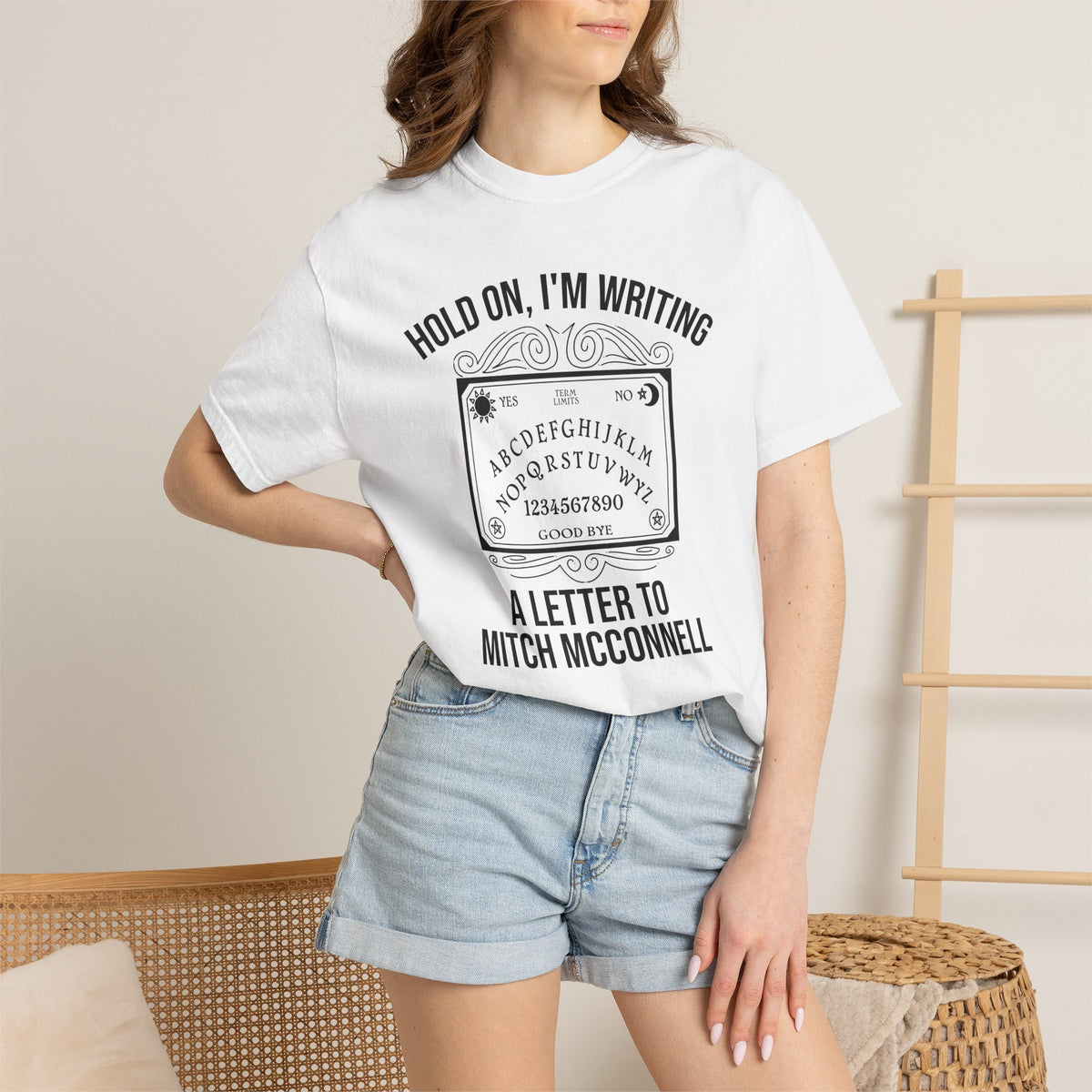 Ouija Board 'Hold On, I'm Writing a Letter to Mitch McConnell' T-Shirt