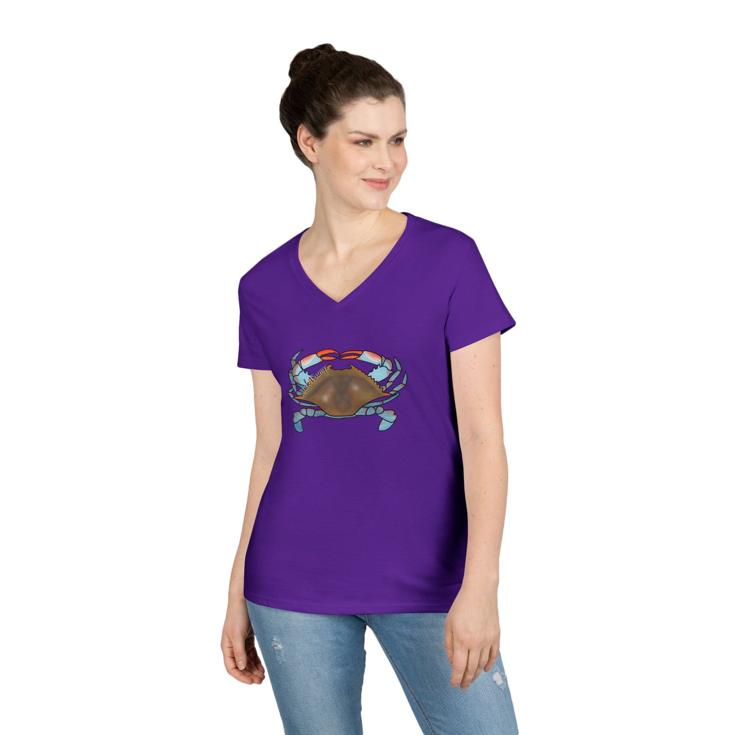 Blue Crab Illustration T-Shirt | Coastal Sea Life Tee FDT