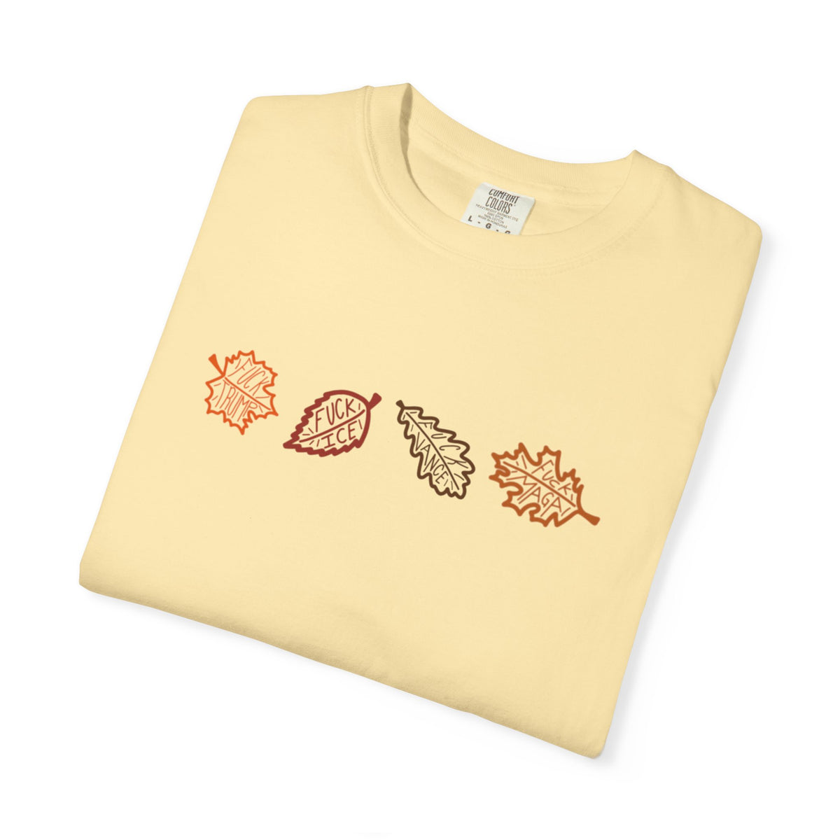 Autumn Leaves T-Shirt FDT Minimal Fall Foliage Graphic Tee