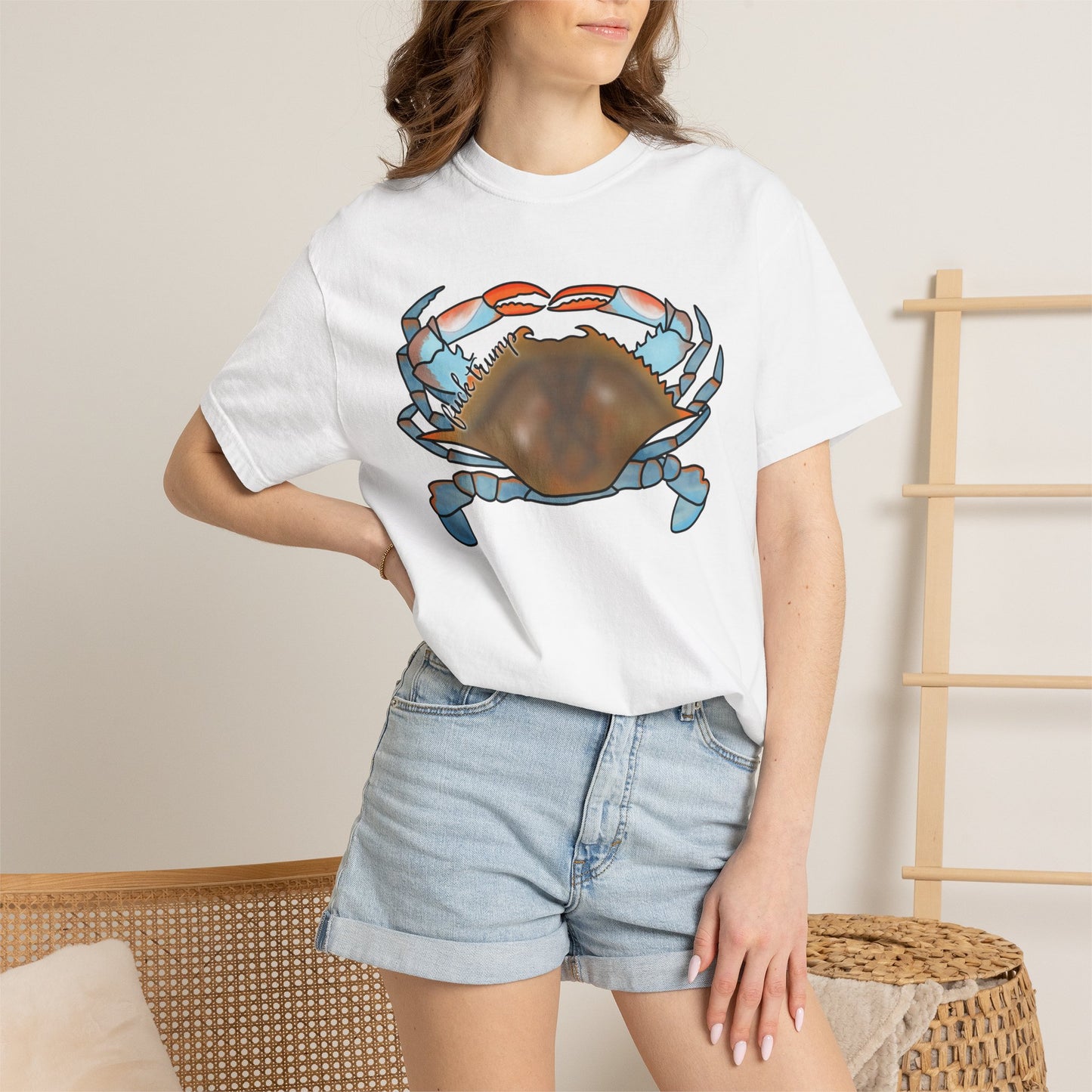 Slightly Subtle Blue Crab Graphic T-Shirt — Coastal Seafood Beach Tee
