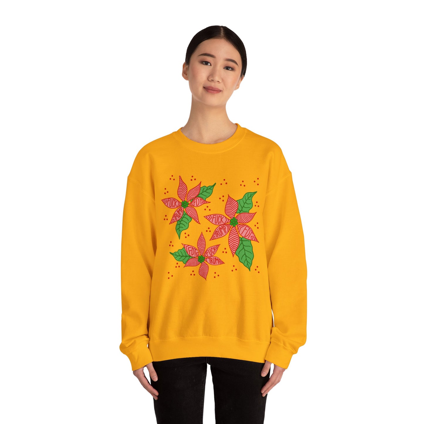 Slightly Subtle Festive Poinsettia Sweatshirt FDT