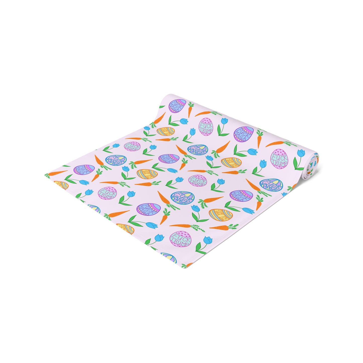 Slightly Subtle Easter Eggs Table Runner | Pastel Floral Egg Pattern FDT