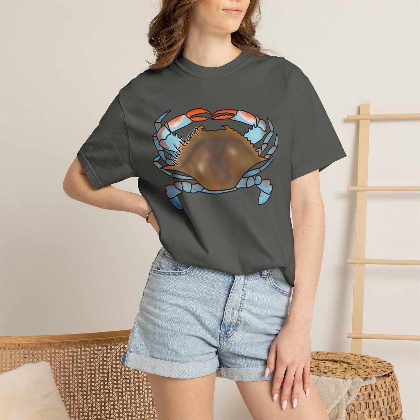 Slightly Subtle Blue Crab Graphic T-Shirt — Coastal Seafood Beach Tee