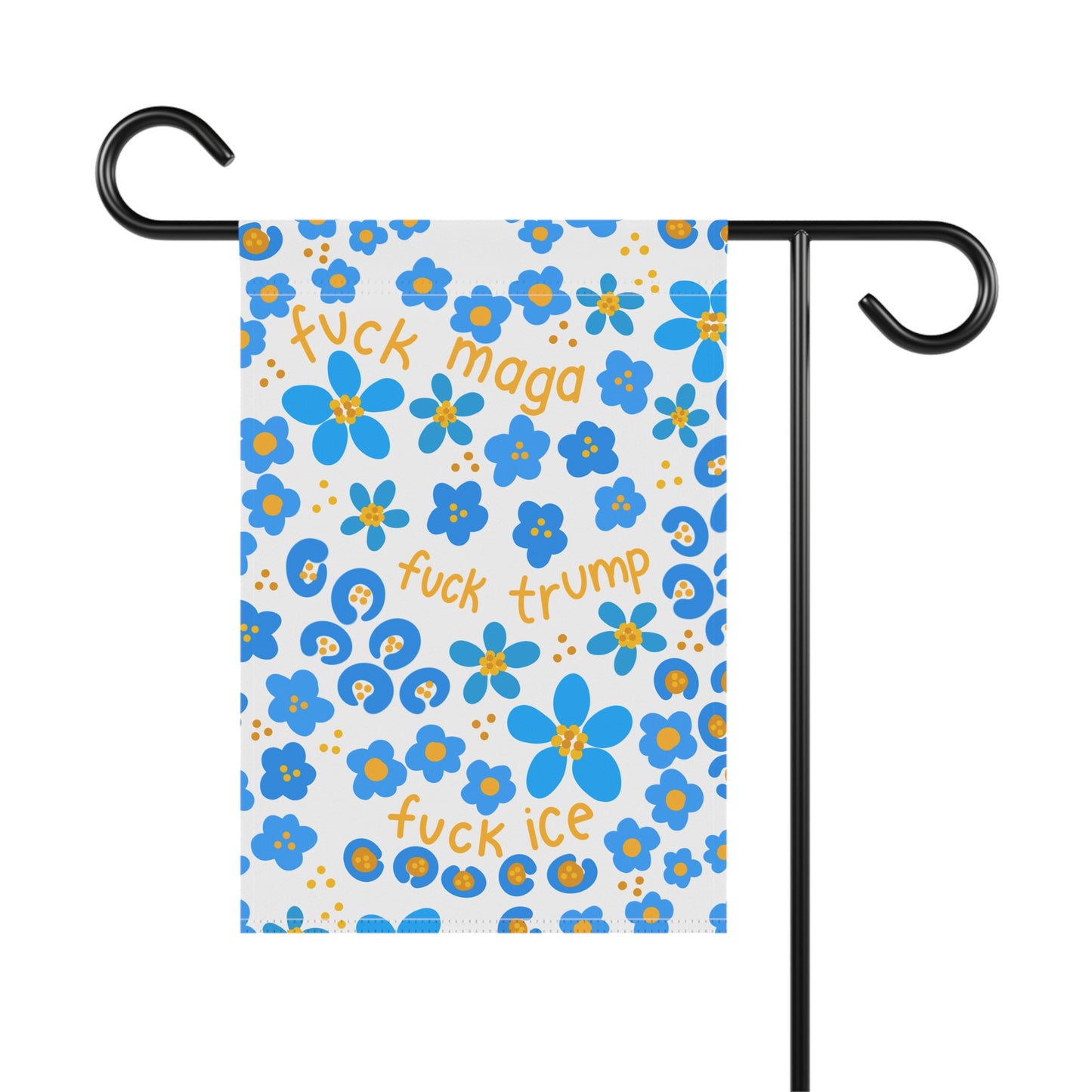 Slightly Subtle Blue Floral Garden Flag | House Banner FDT