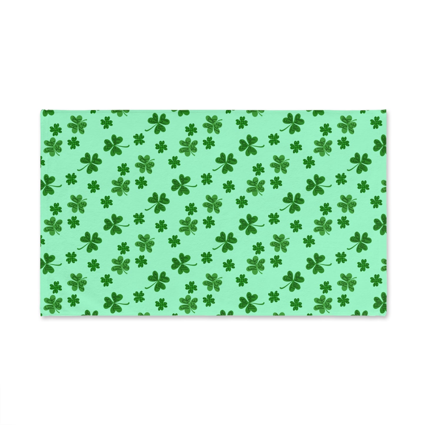 Slightly Subtle Shamrock Pattern Hand Towel | St. Patrick's Day Clover Kitchen Towel