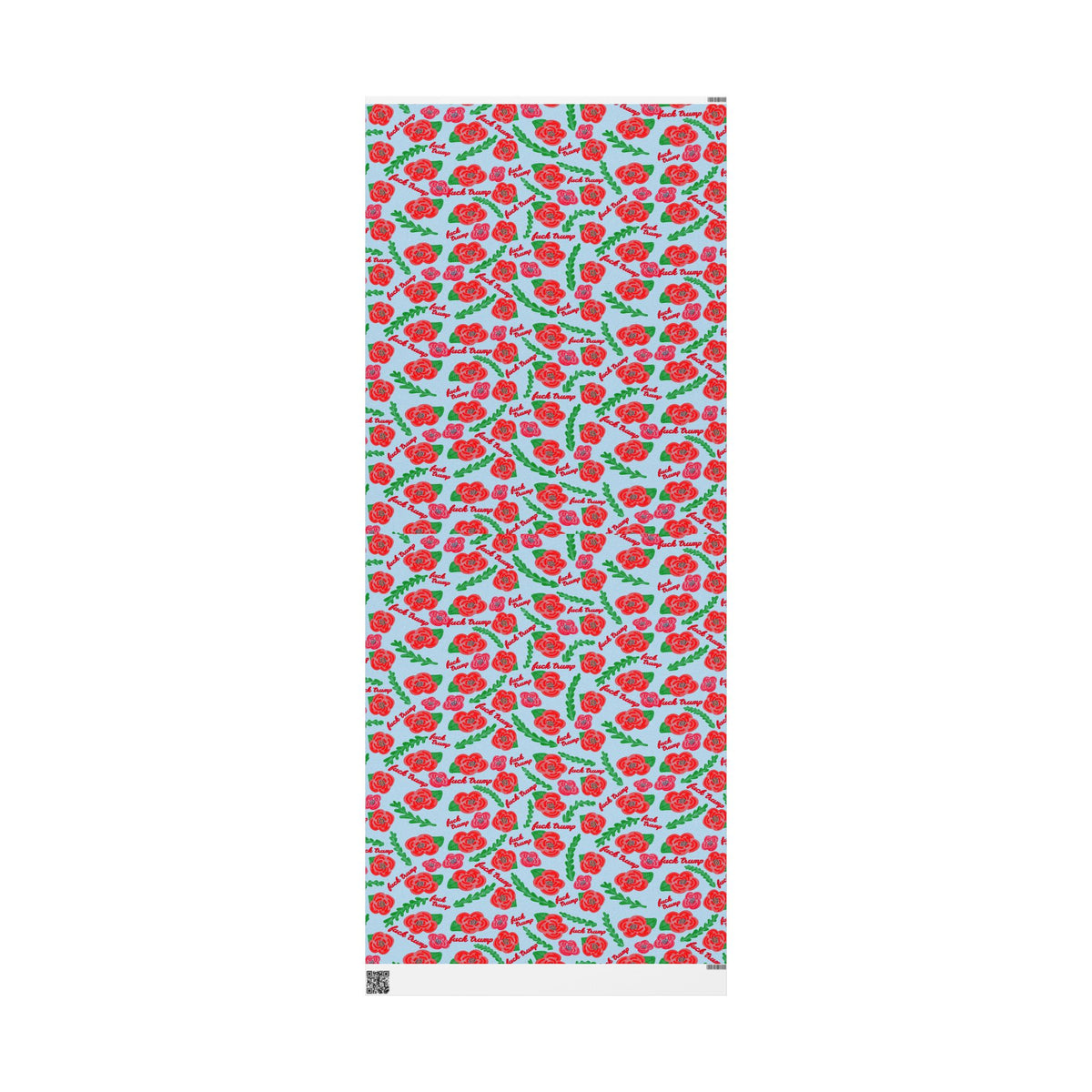 Slightly Subtle Red Poppies on Blue Gift Wrap, Funny Holiday Gift Wrap, Poppy Flower Wrapping, Political Wrapping Paper for Him