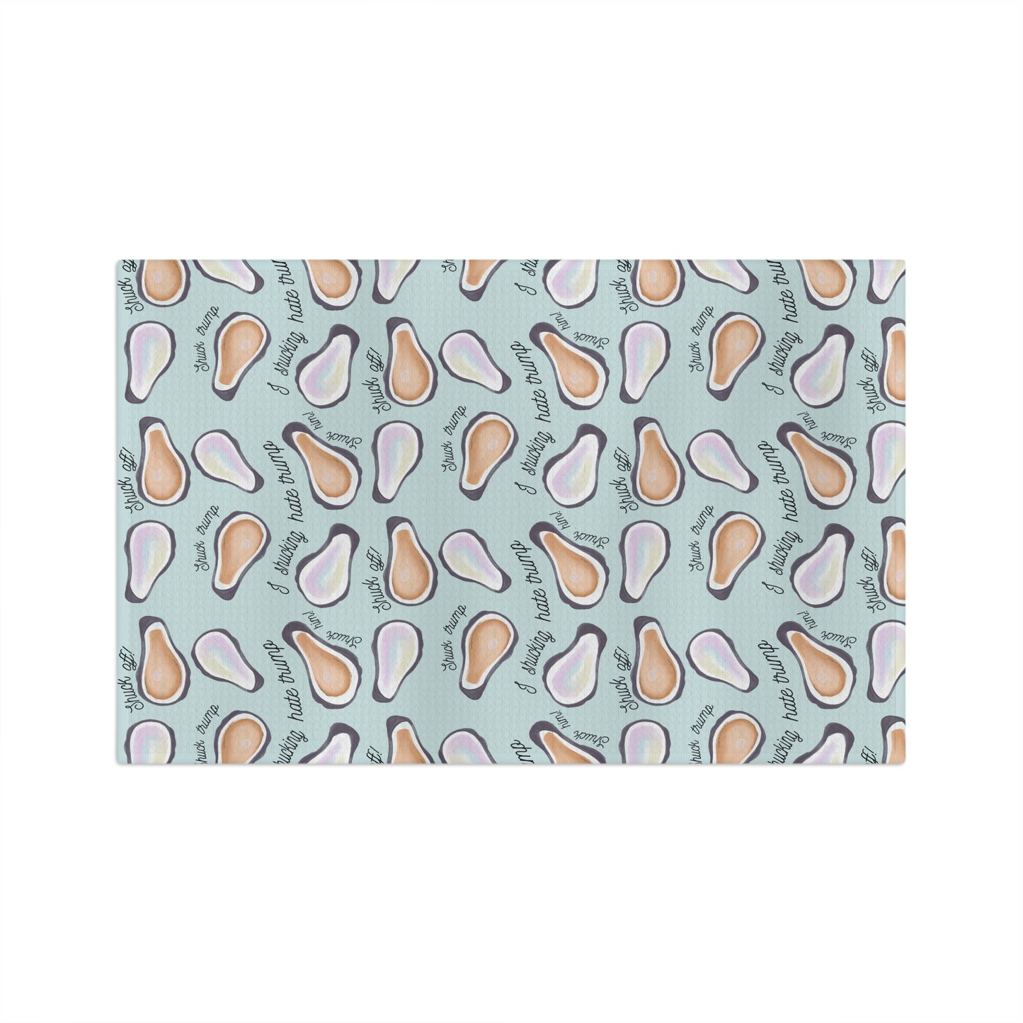 Slightly Subtle Oyster Pattern Microfiber Tea Towel | Pastel Shell Design