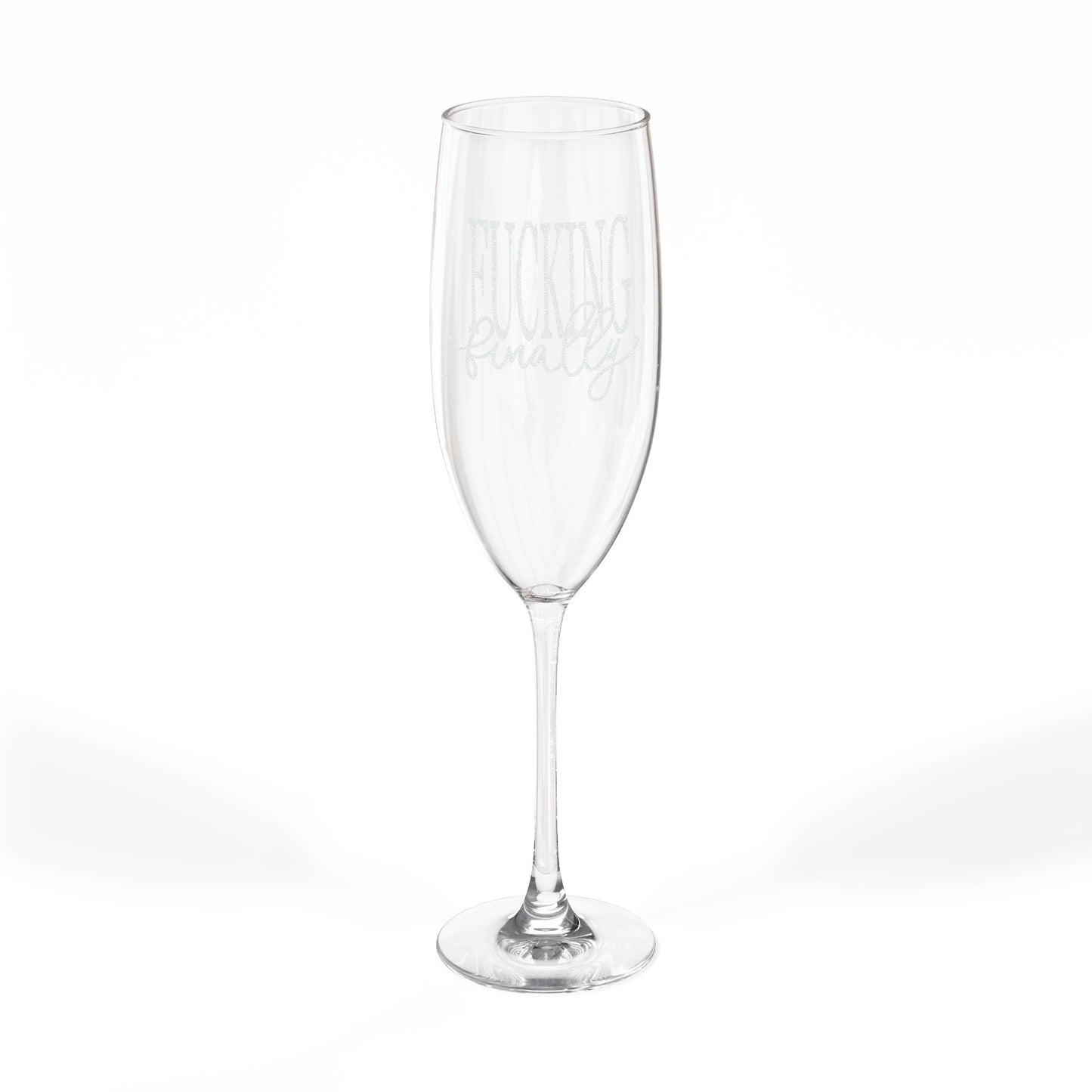 Fucking Finally Engraved Champagne Flute, Fun Wedding Toast Glass, Funny Engagement Gift, Personalized Party Glass, Celebration Drinkware