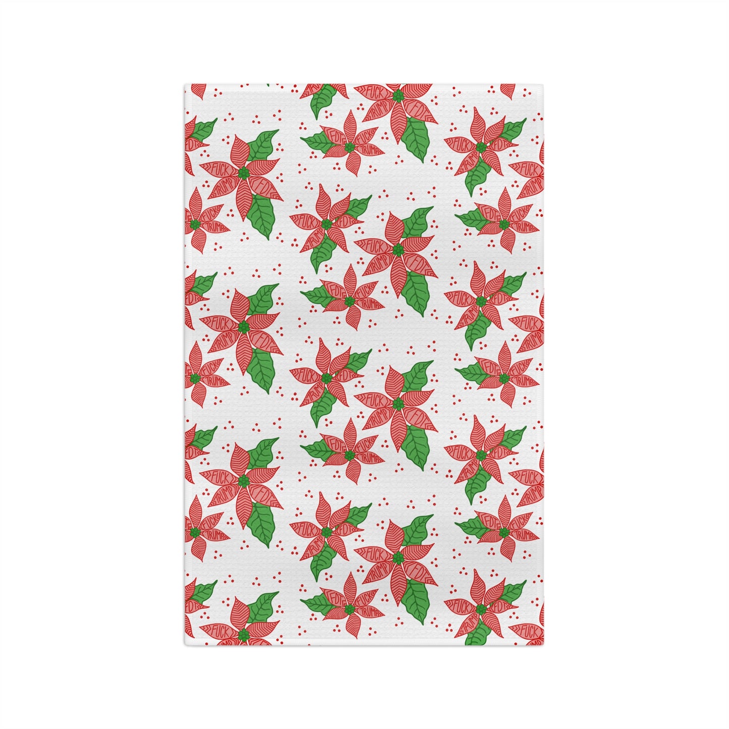 Poinsettia Microfiber Tea Towel FDT Holiday Floral Kitchen Towel