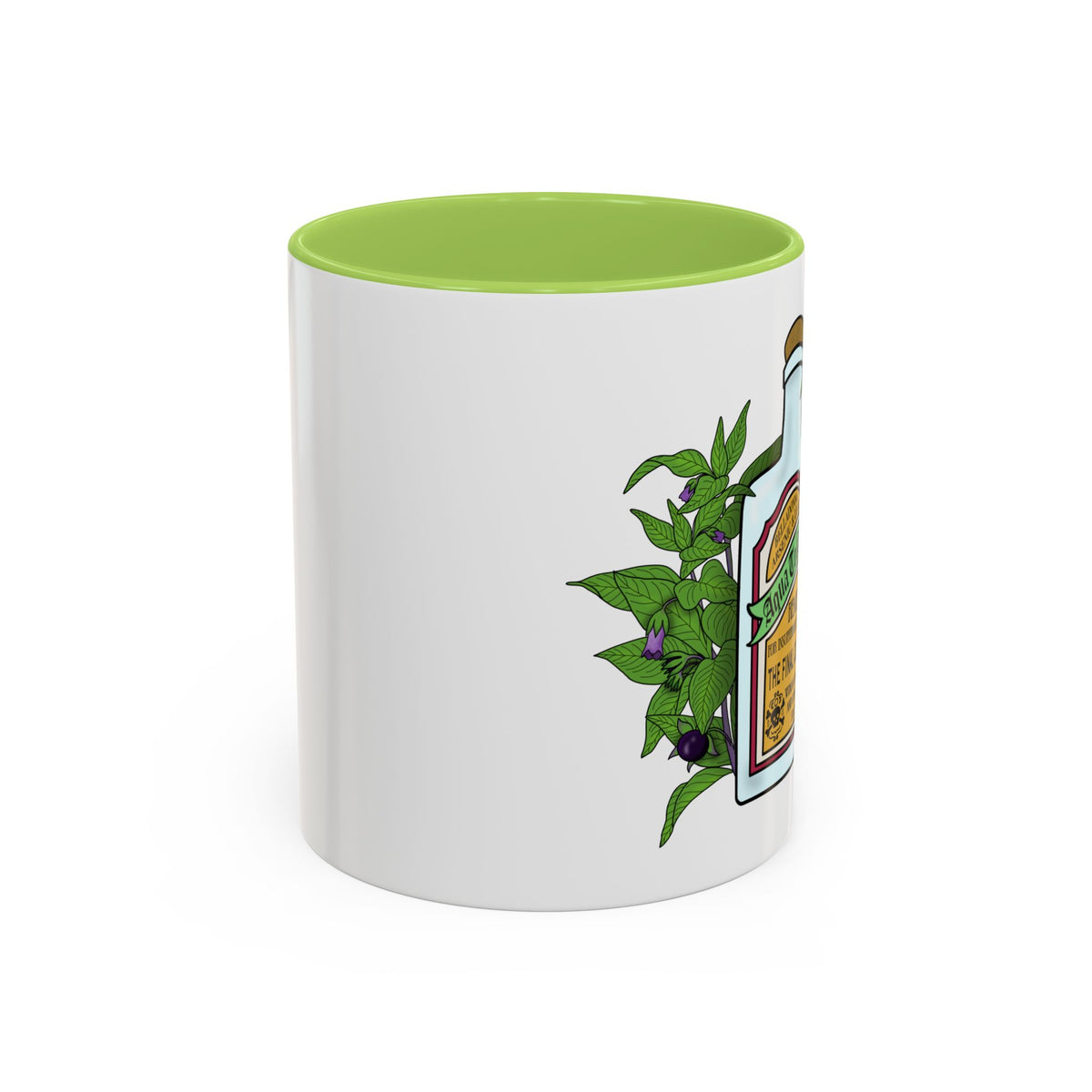 Herbal Remedy Coffee Mug Aqua Tofana Potion Bottle, Skull & Botanical Gothic Accent Mug