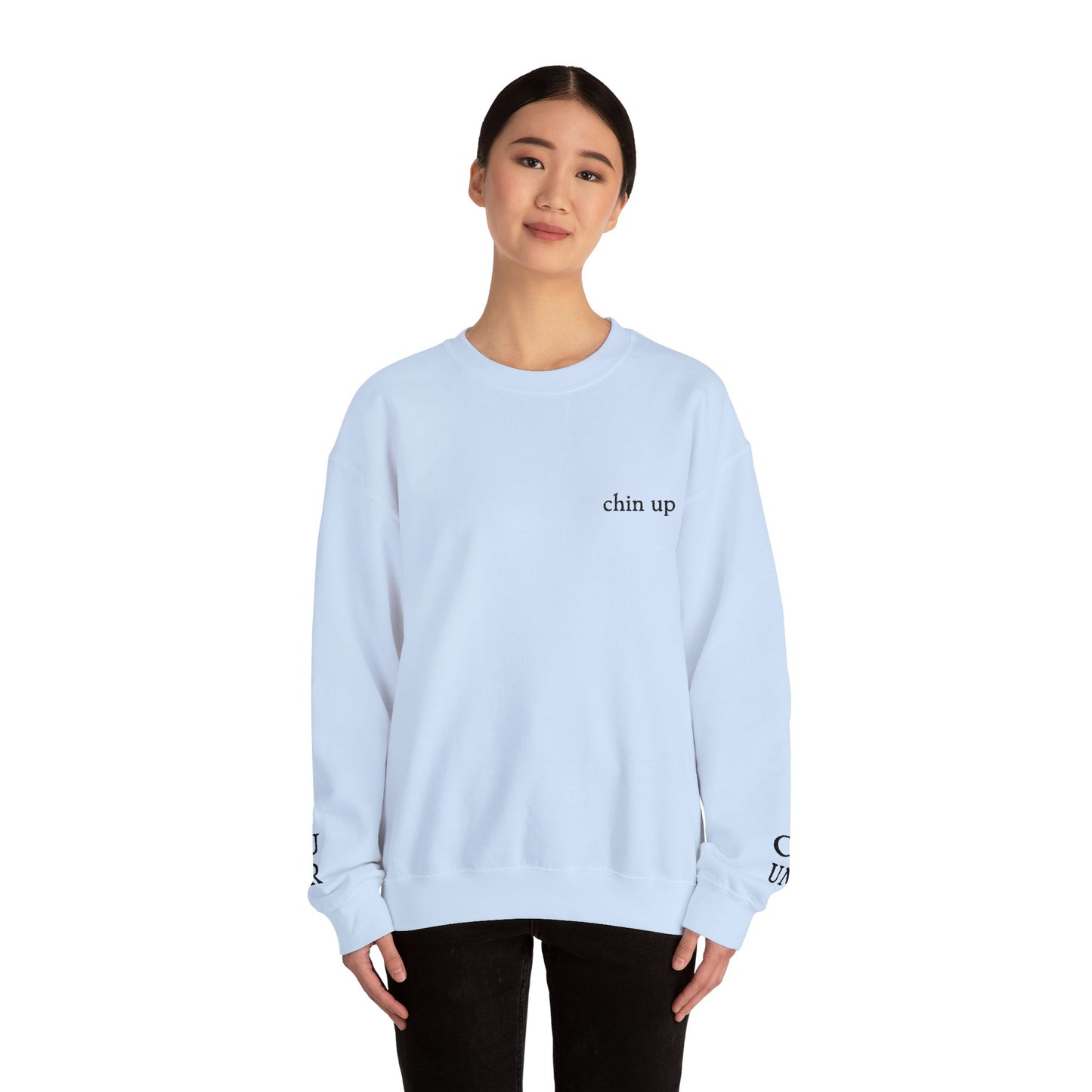 Slightly Sublte Chin Up Wrist Message Unisex Heavy Blend™ Crewneck Sweatshirt FDT