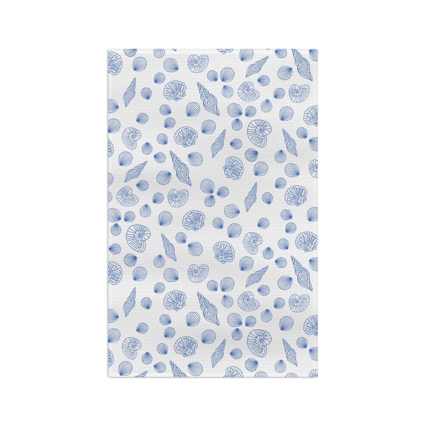 Slightly Subtle Seashell Pattern Microfiber Tea Towel | Coastal Kitchen Print FDT
