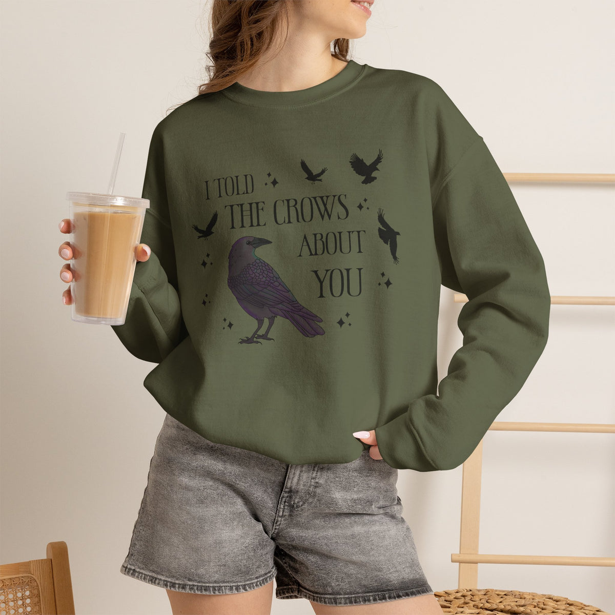 I Told the Crows About You Gothic Crow Sweatshirt Matriarchy