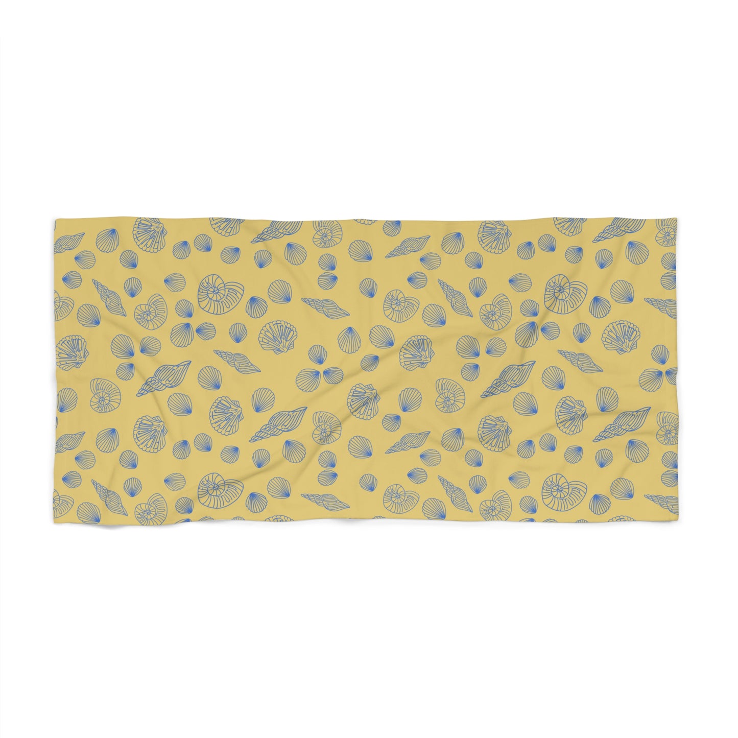 Slightly Subtle Coastal Shell Beach Towel on Sand