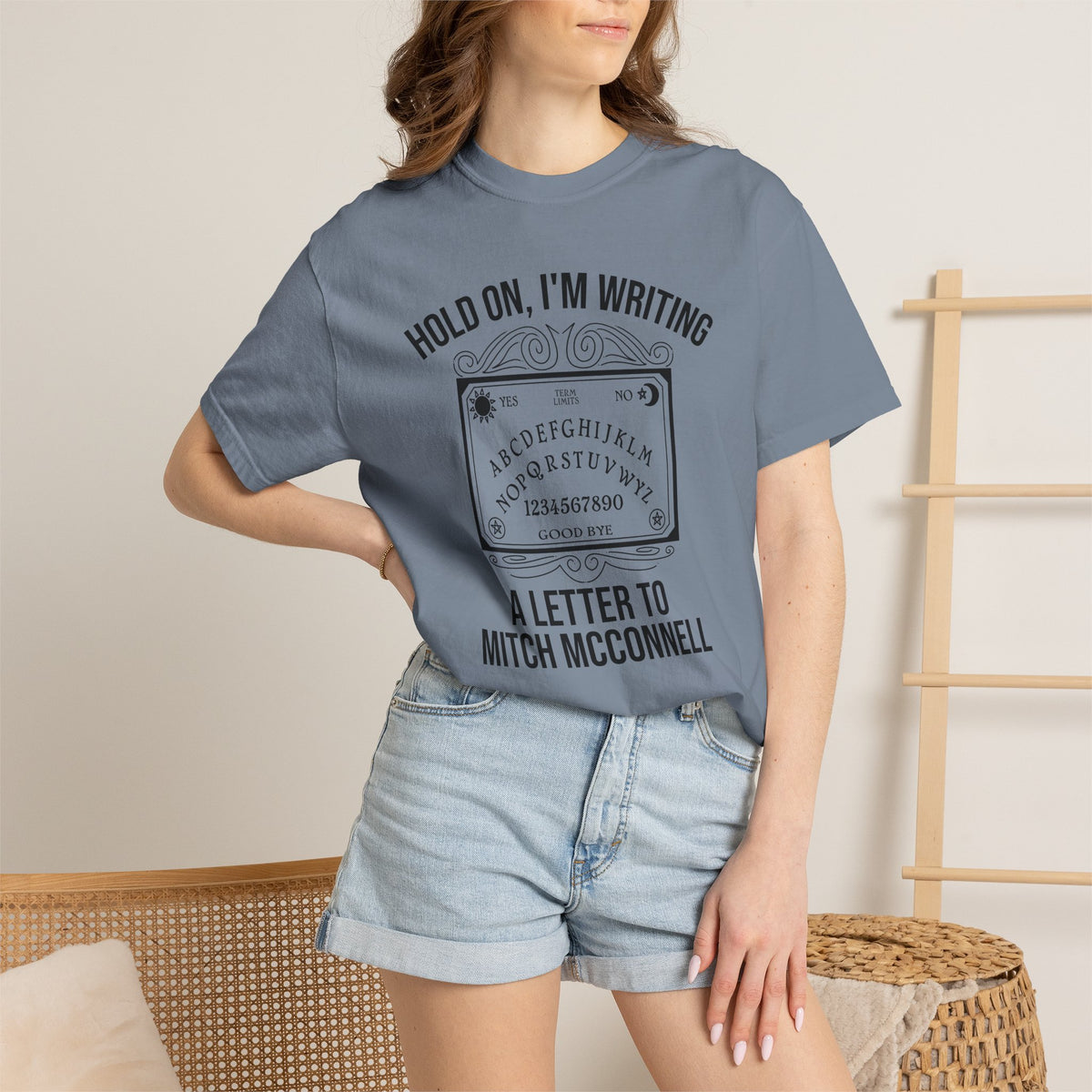Ouija Board 'Hold On, I'm Writing a Letter to Mitch McConnell' T-Shirt