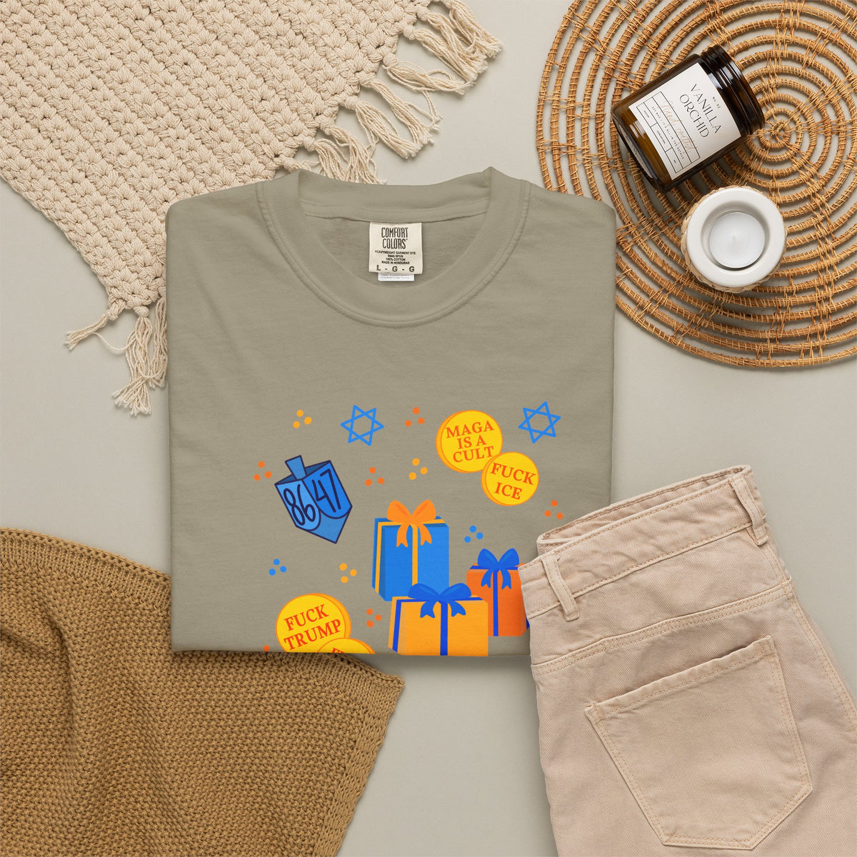 Slightly Subtle Hanukkah Dreidel Gelt Gift Celebration T-Shirt