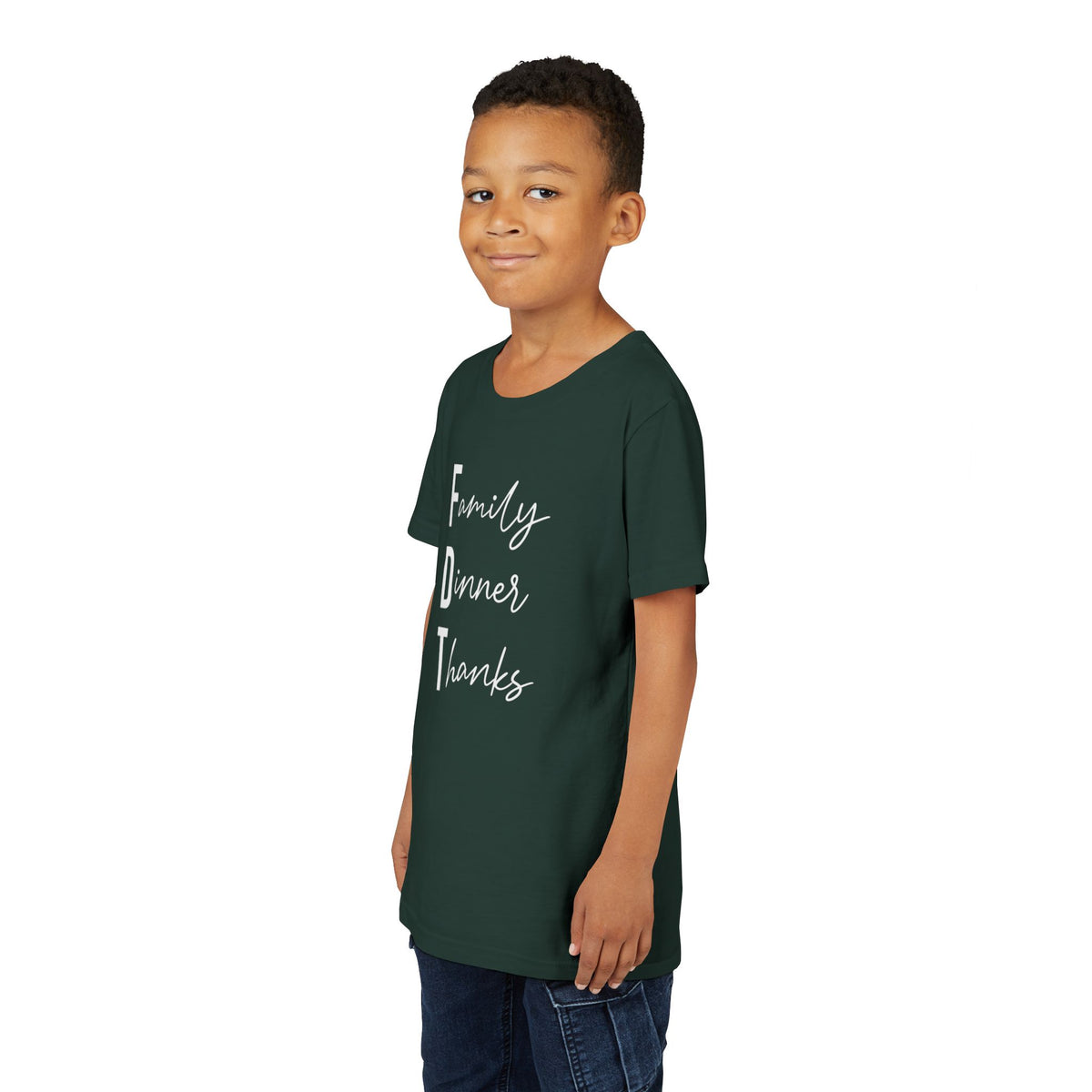 Youth Family Dinner Thanks Thanksgiving Tee FDT kids shirt