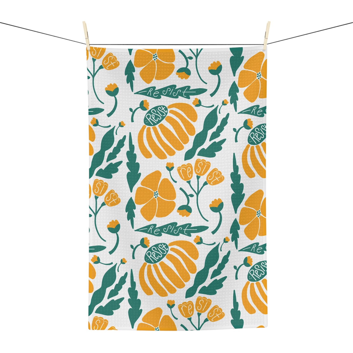Resist Daisy Microfiber Tea Towel — Autumn Floral Kitchen Decor