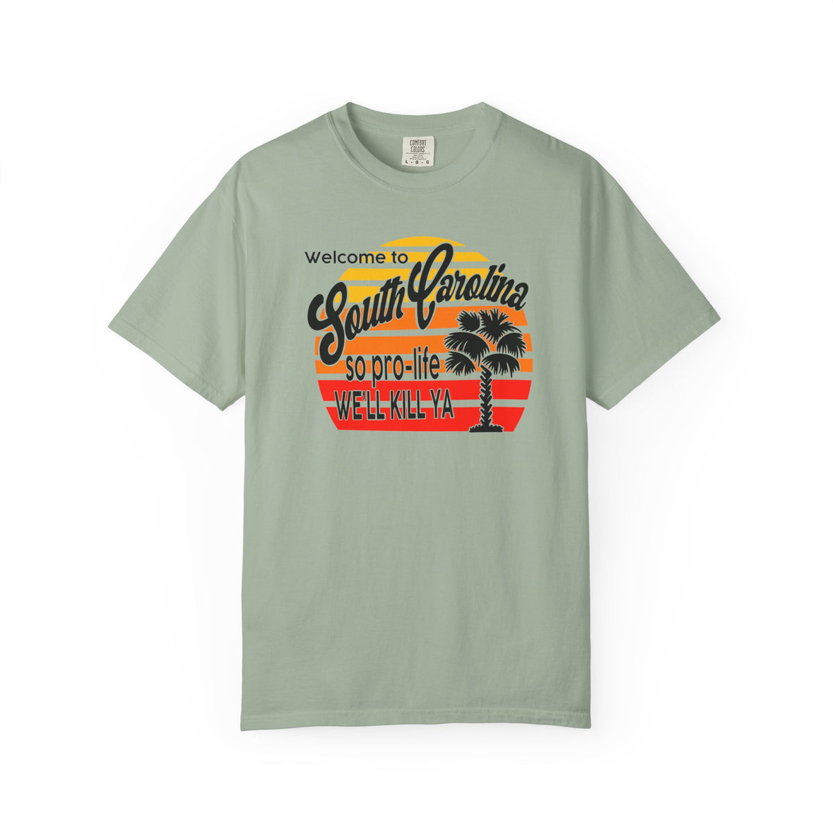 South Carolina Political Dark Humor Abortion Sunset T-Shirt Welcome to South Carolina Graphic Tee