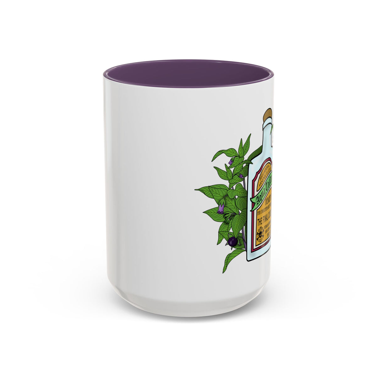 Herbal Remedy Coffee Mug Aqua Tofana Potion Bottle, Skull & Botanical Gothic Accent Mug