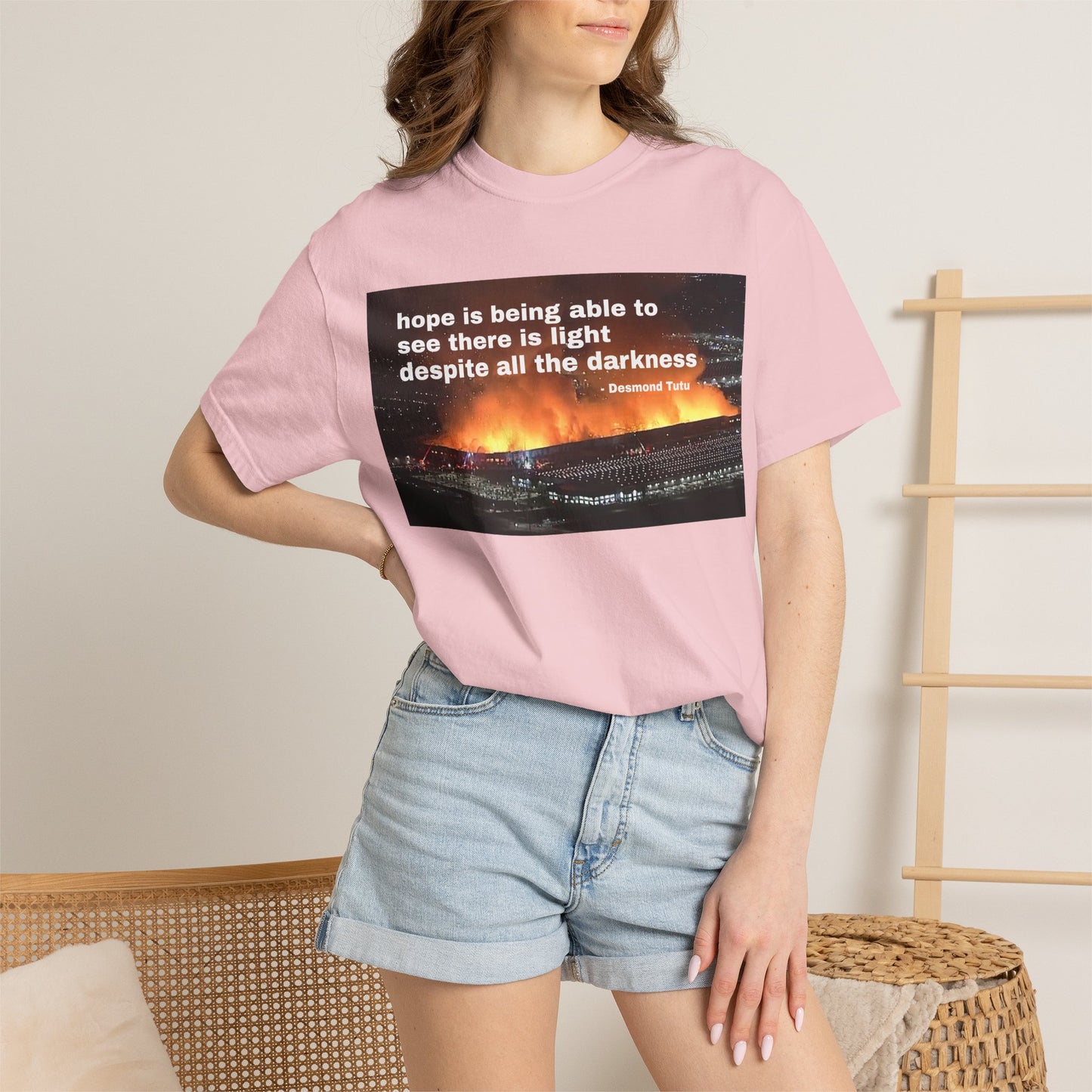 Hope is Being Able to See There is Light Fire T-Shirt | Inspirational Quote Tee Warehouse