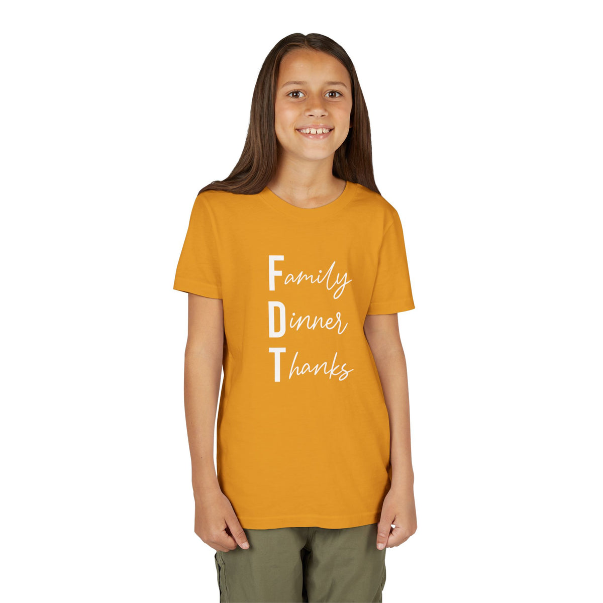 Youth Family Dinner Thanks Thanksgiving Tee FDT kids shirt