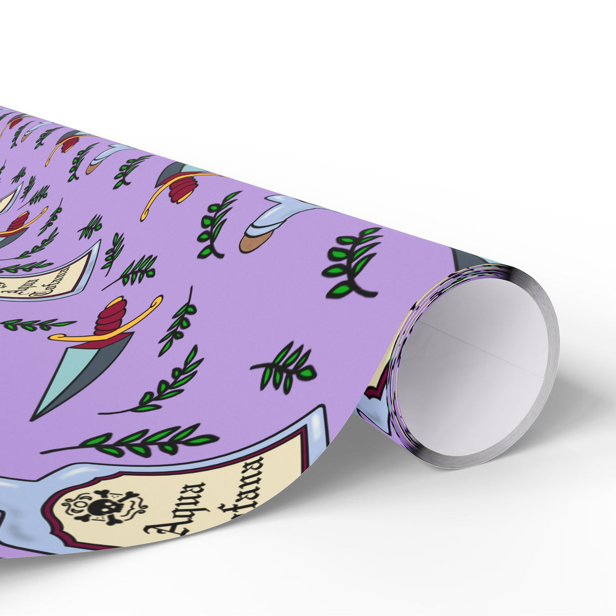 Aqua Tofana Purple Witchy Skull Wrapping Paper Feminist Spiritual Occult Gift Wrap