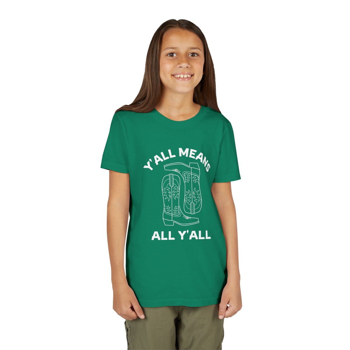 Youth Y’all Means All Y’all Cowboy Boot Graphic T-Shirt