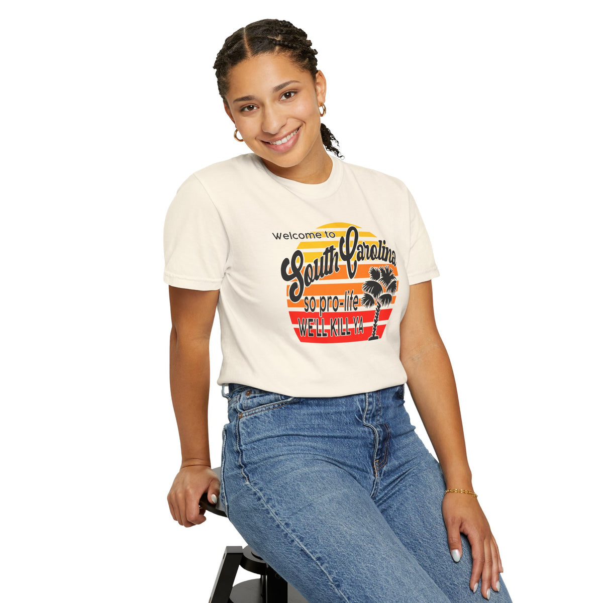 South Carolina Political Dark Humor Abortion Sunset T-Shirt Welcome to South Carolina Graphic Tee