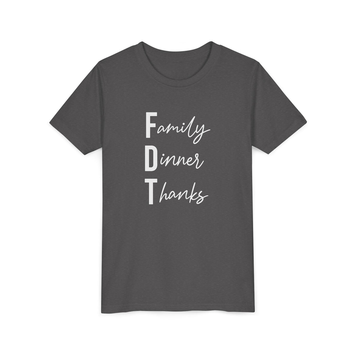 Youth Family Dinner Thanks Thanksgiving Tee FDT kids shirt
