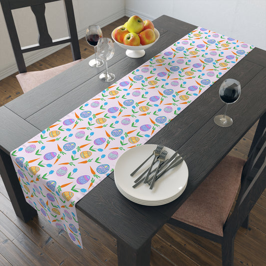 Slightly Subtle Easter Eggs Table Runner | Pastel Floral Egg Pattern FDT