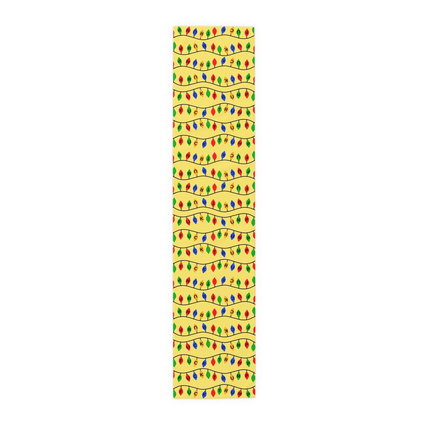 Slightly Subtle Holiday Lights Festive Table Runner Yellow