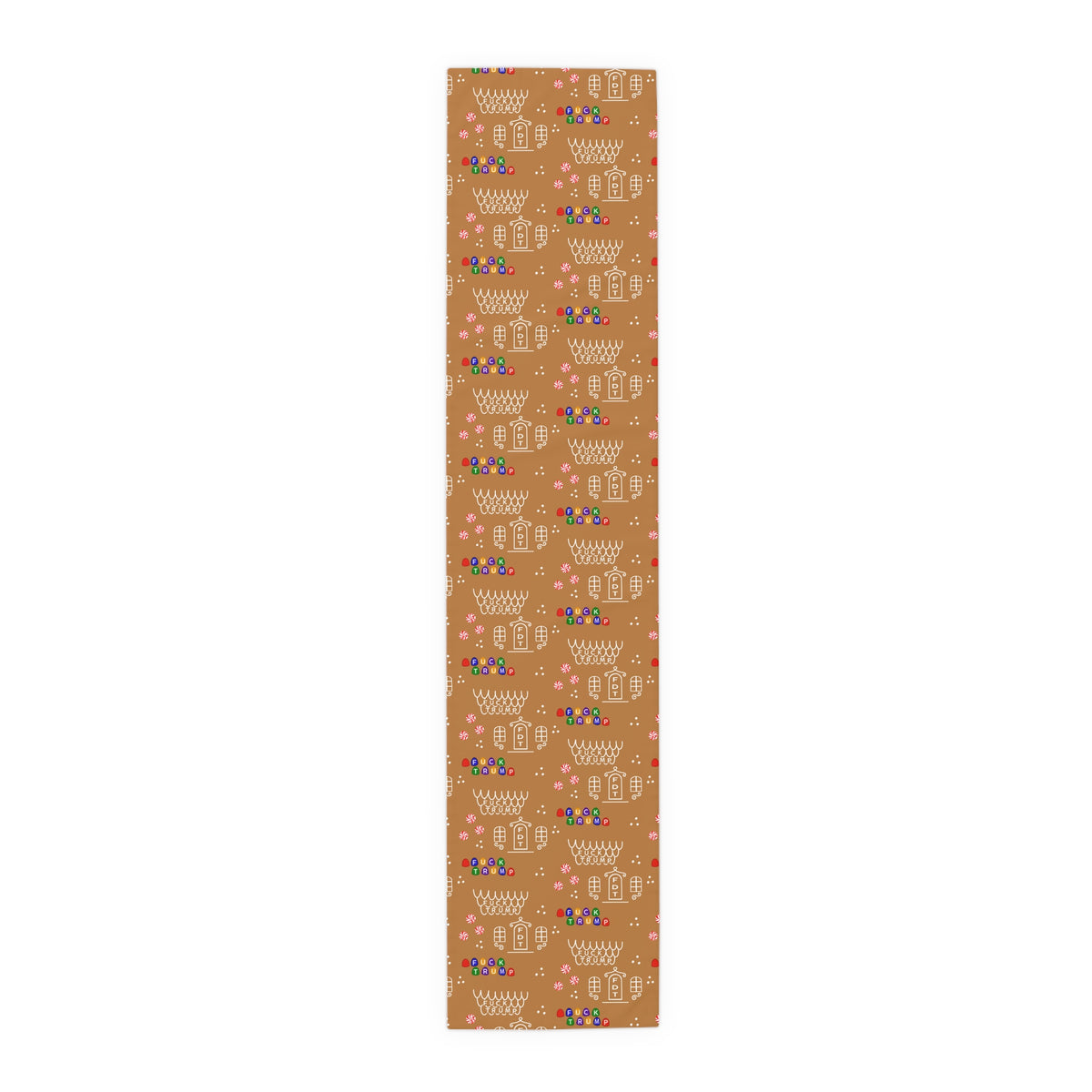 Gingerbread House Table Runner, Festive Cotton Runner for Holiday Decor, Christmas Table Decoration, Kitchen or Dining Table Accessory