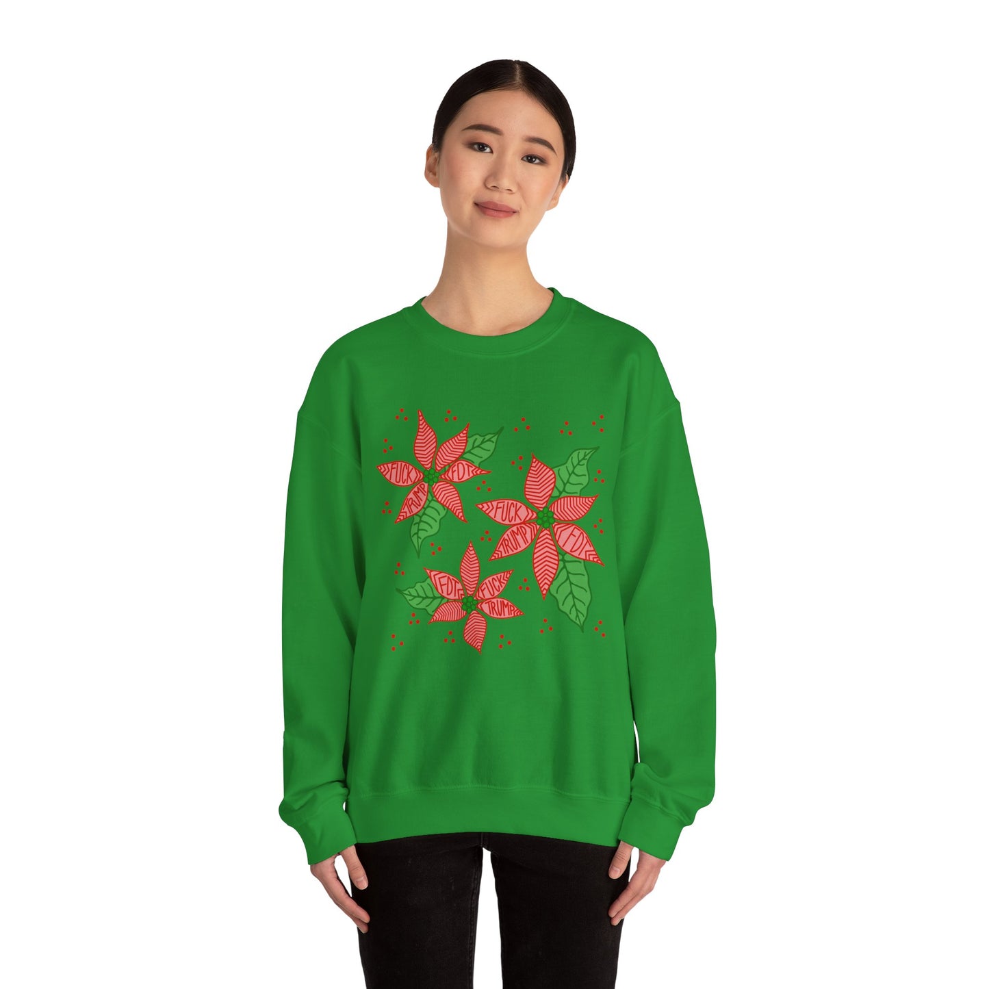 Slightly Subtle Festive Poinsettia Sweatshirt FDT