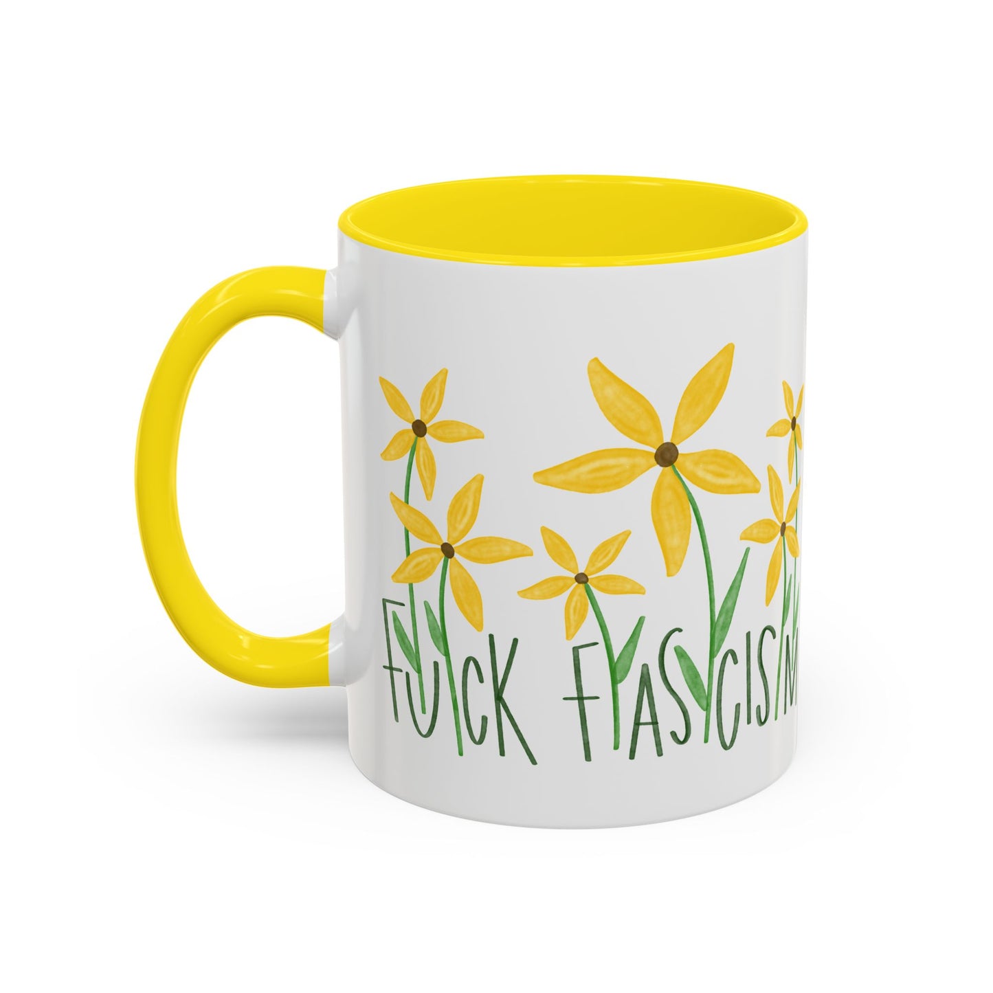 Slightly Subtle Black Eyed Susan Mug | Yellow Flower Accent Coffee Mug