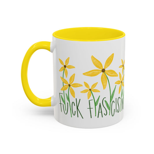 Slightly Subtle Black Eyed Susan Mug | Yellow Flower Accent Coffee Mug