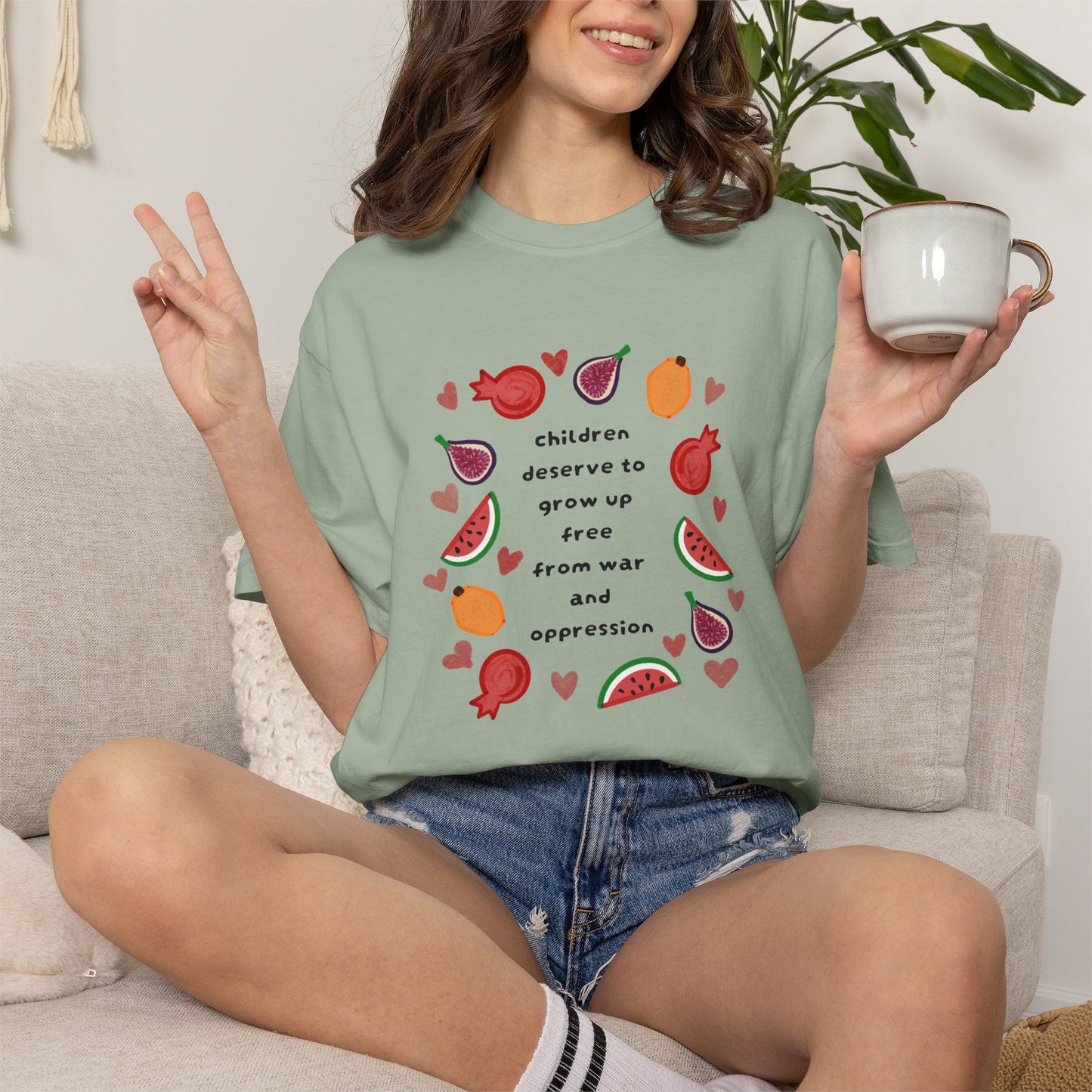 Children Deserve to Grow Up Tee Anti War Peace & Freedom Statement T-Shirt