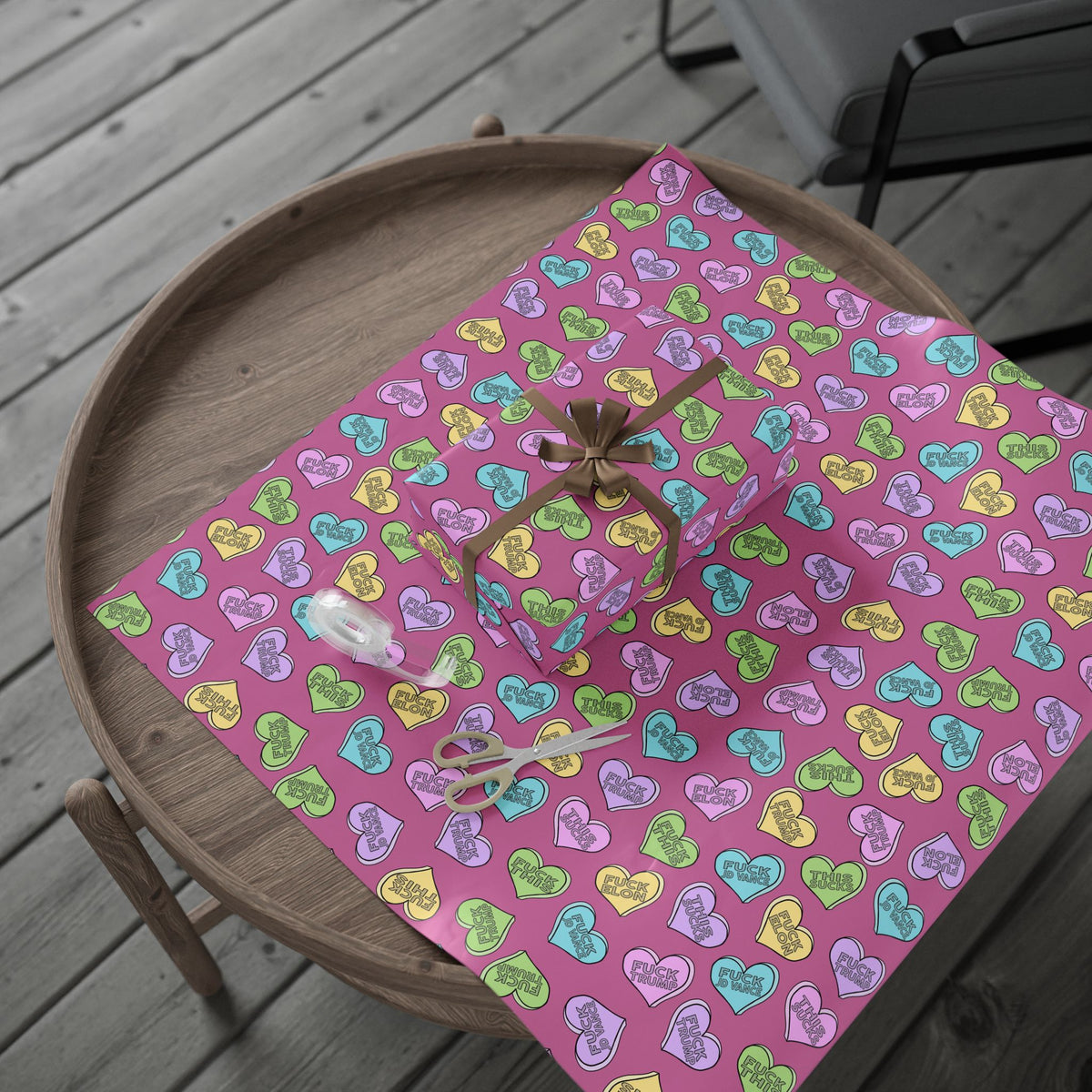 Slightly Subtle Conversation Hearts Wrapping Papers FDT