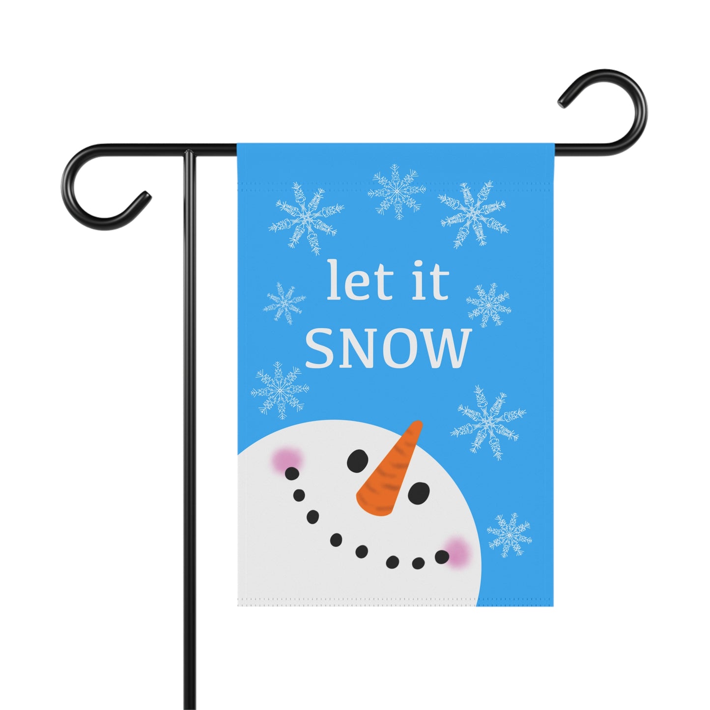 Slightly Subtle Snowman Garden Banner, Hidden Message Snowflake Winter Decor, Let it Snow Flag, Holiday Outdoor Sign, Seasonal Decoration