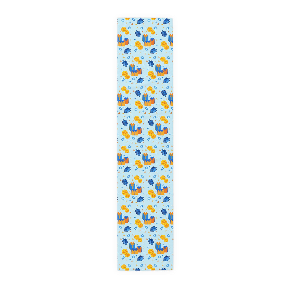 Hanukkah Dreidel Gelt Gift Table Runner FDT