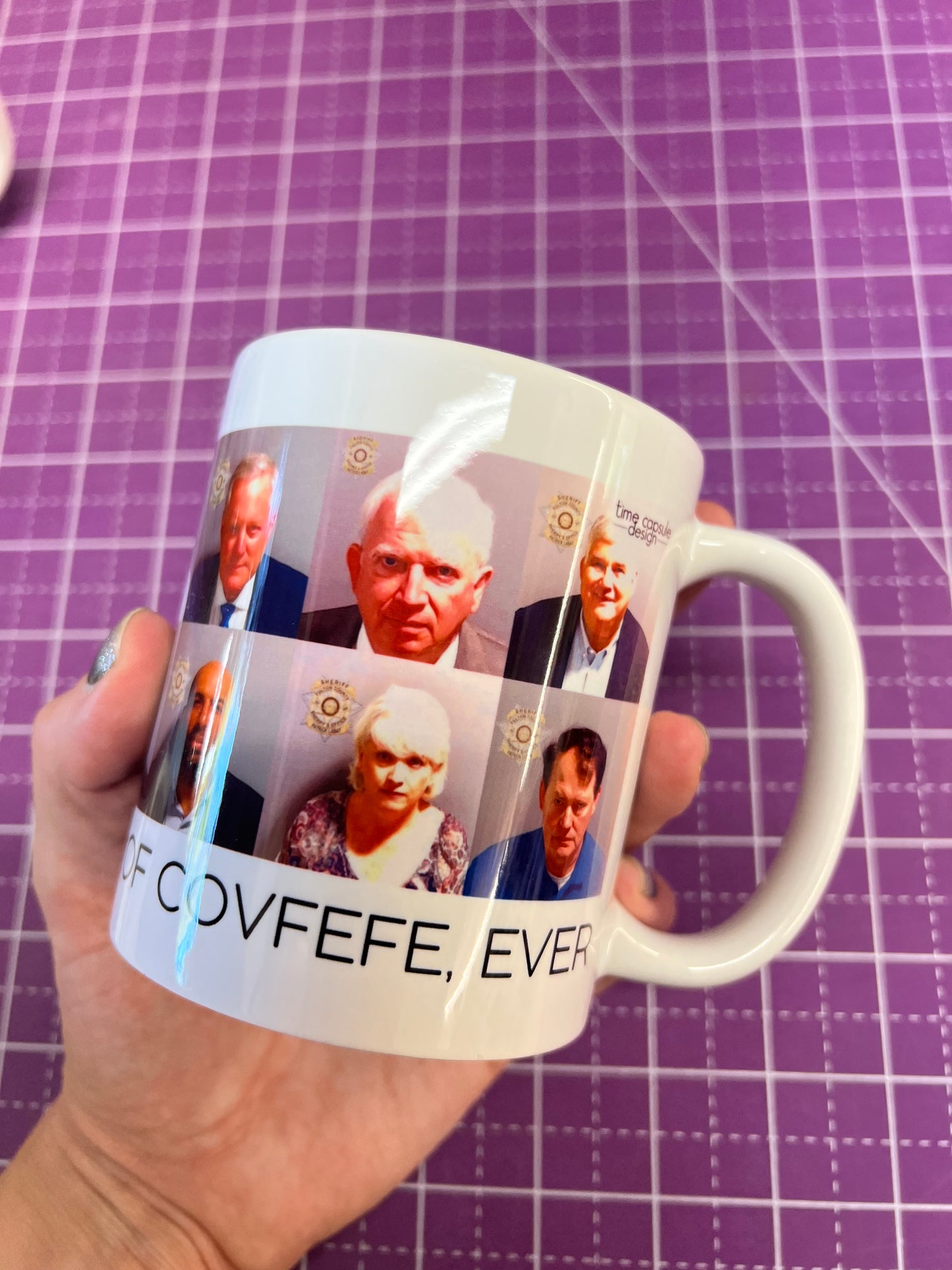 FACTORY SECONDS - Mugshot Mug - Satisfying Cup of Covfefe