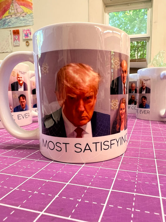 FACTORY SECONDS - Mugshot Mug - Satisfying Cup of Covfefe