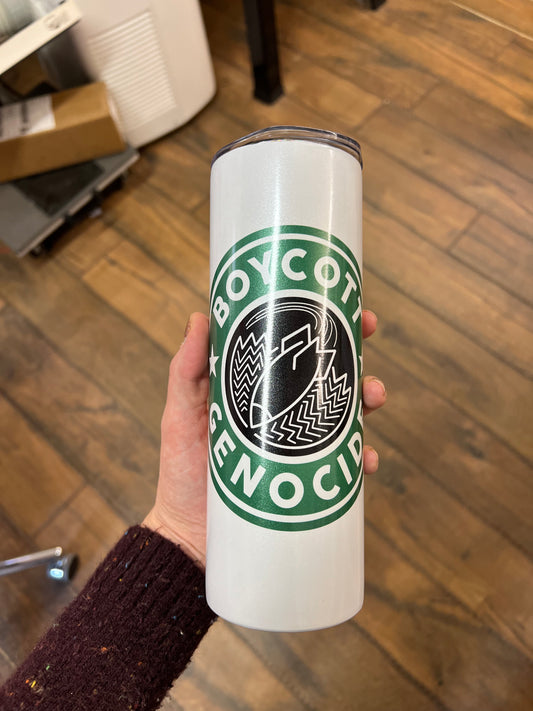 Boycott Genocide Color Changing Tumbler UV Glow in the Dark - Funding PCRF