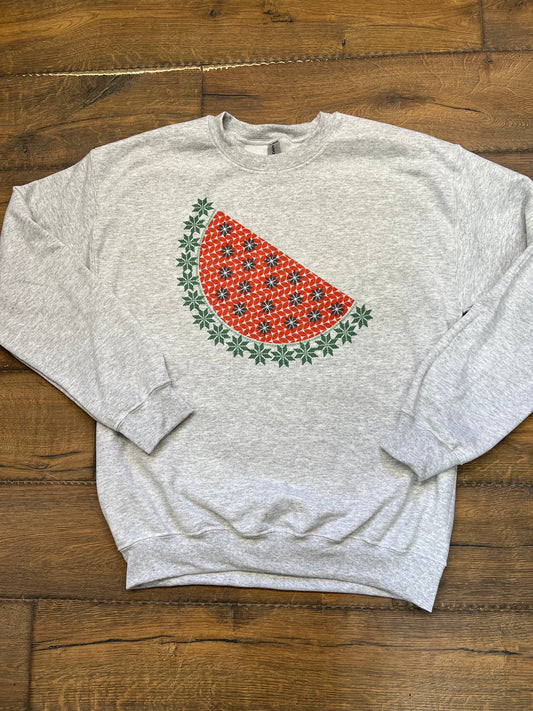 Watermelon Ugly Sweater Crew Neck Sweatshirt