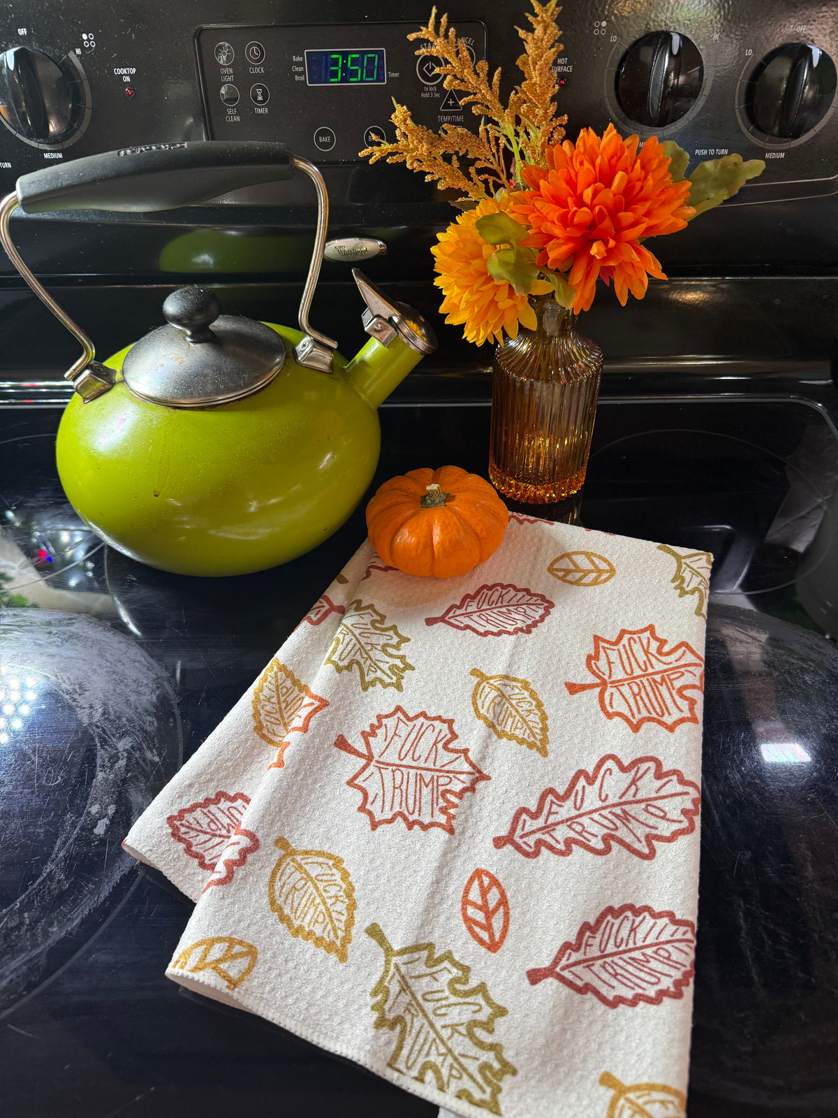 Autumn Leaves Microfiber Tea Towel Fall Kitchen Dish Cloth