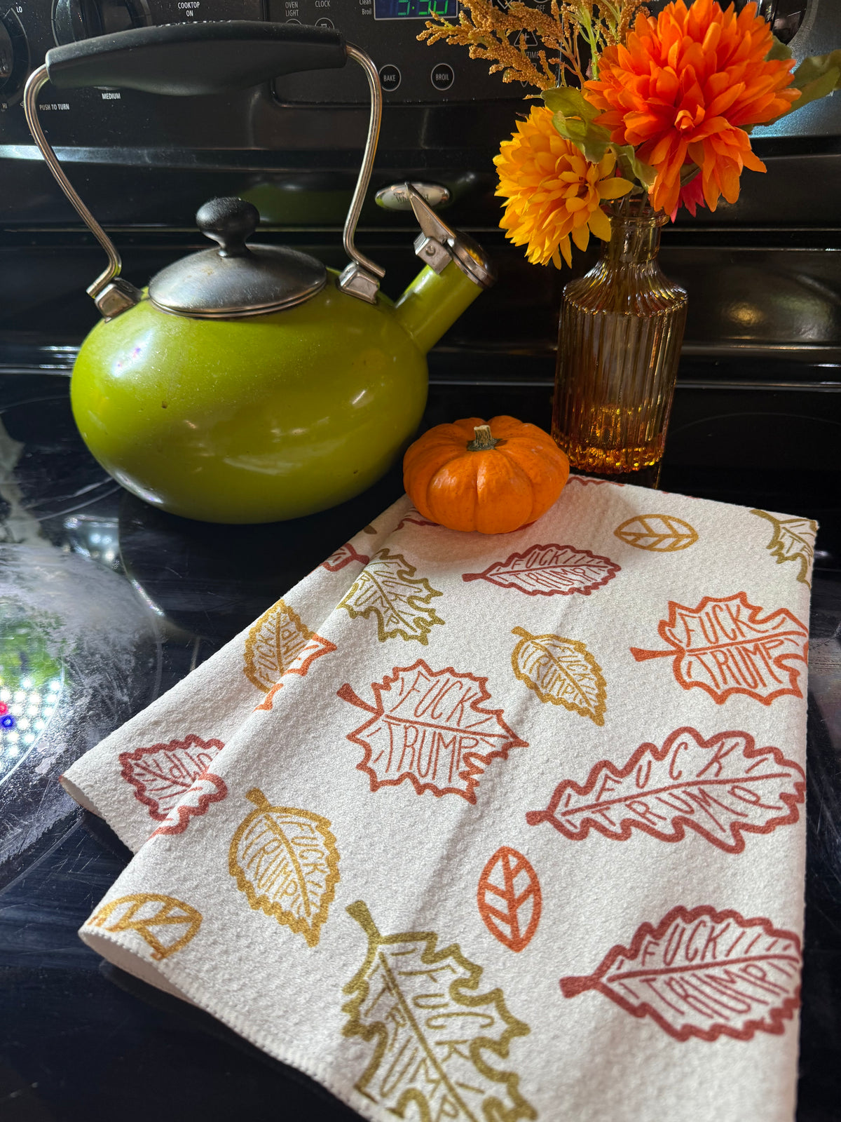 Autumn Leaves Microfiber Tea Towel Fall Kitchen Dish Cloth
