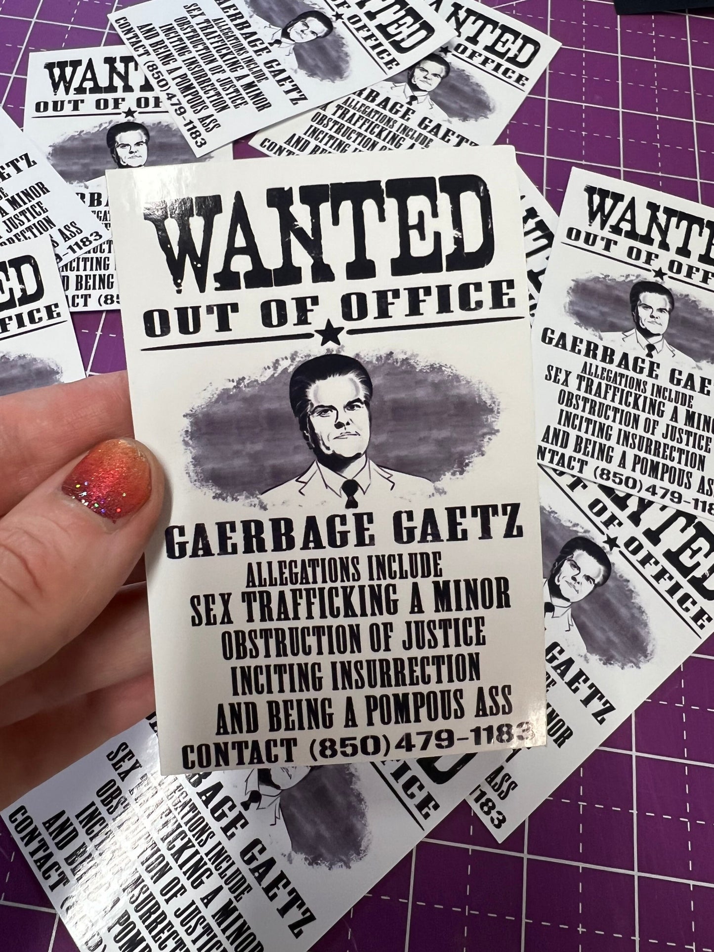 Most Wanted: Out of Office Matt Gaetz Gaerbage Gaetz Sticker