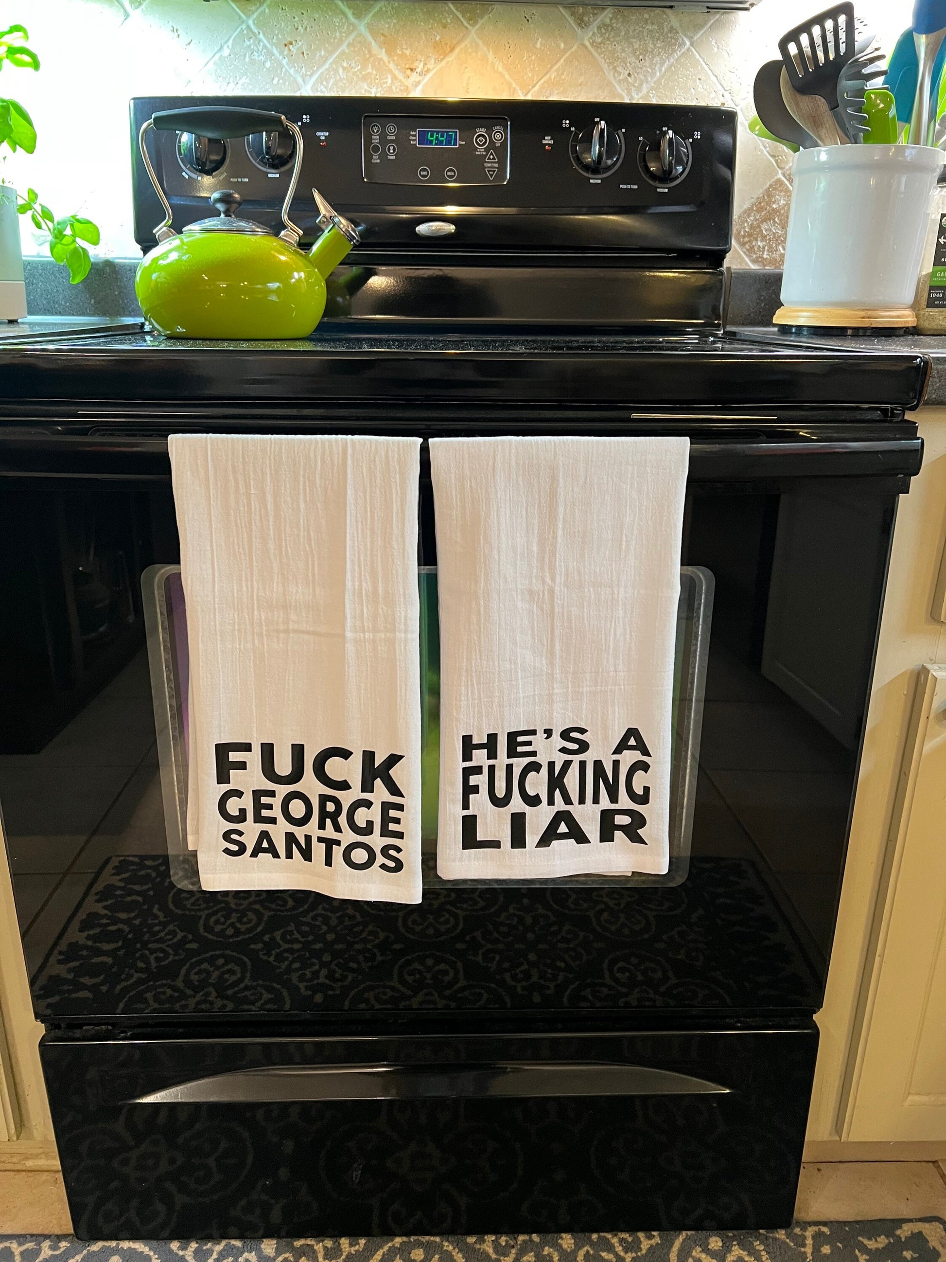 Fuck George Santos He’s a Fucking Liar New York Tea Towel Set